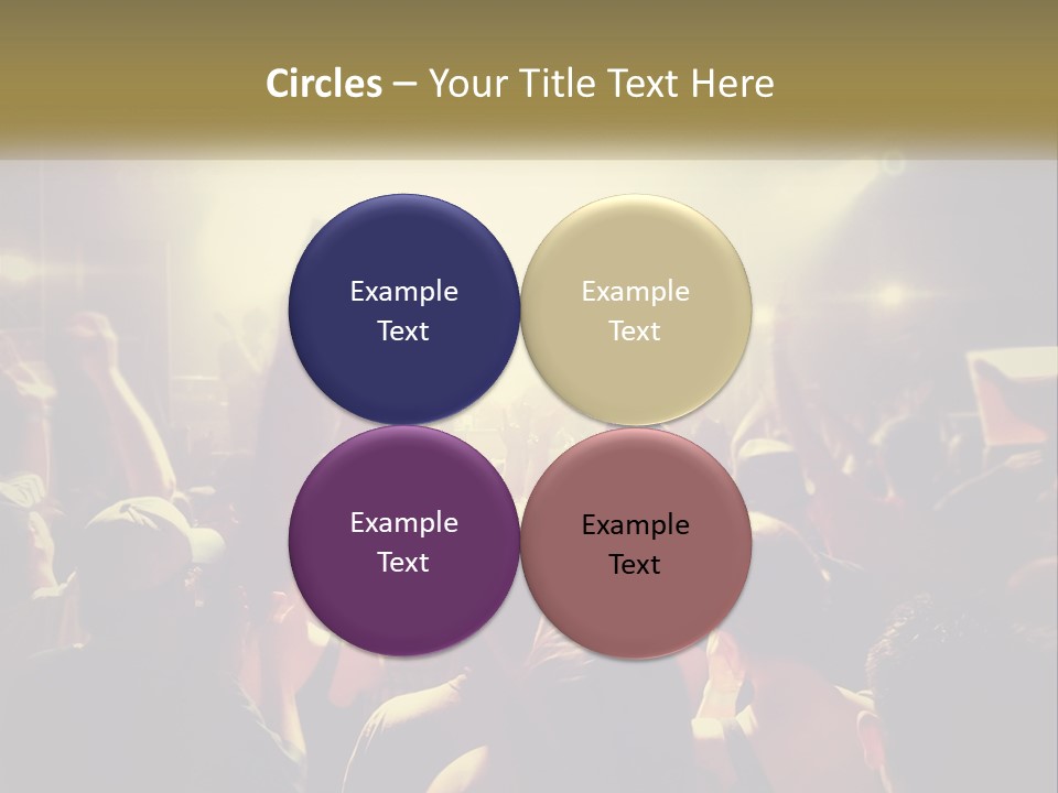 A Crowd Of People At A Concert With Their Hands Up PowerPoint Template