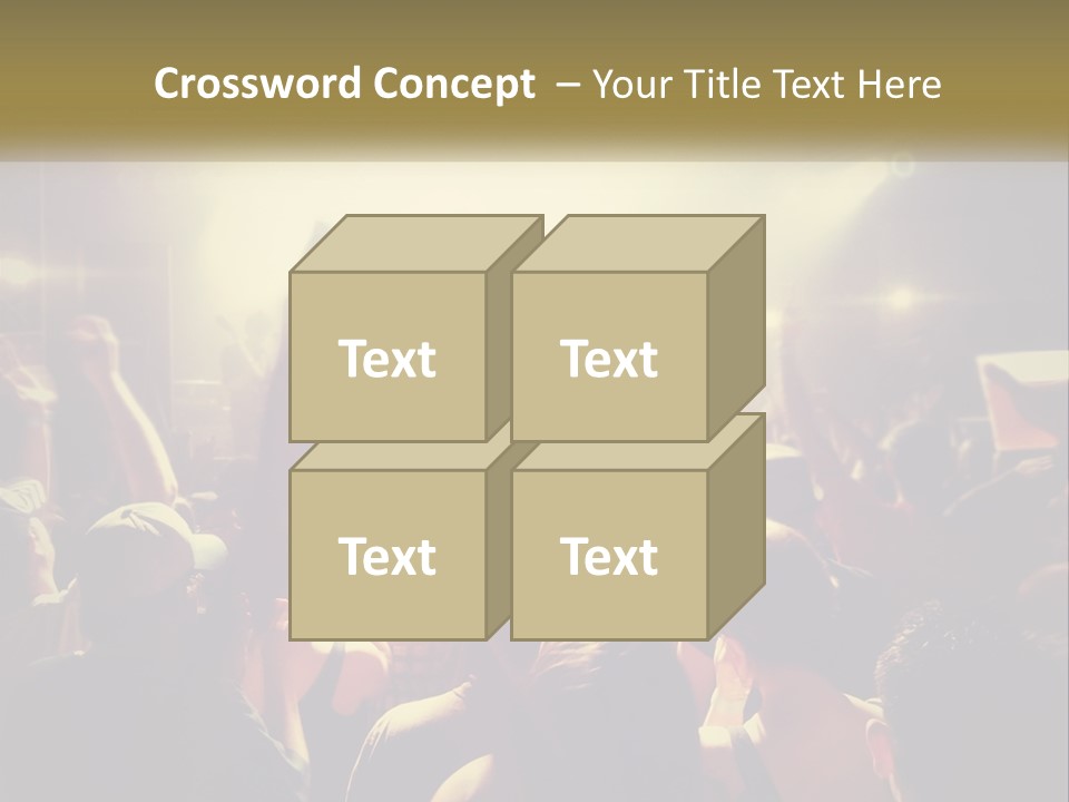 A Crowd Of People At A Concert With Their Hands Up PowerPoint Template