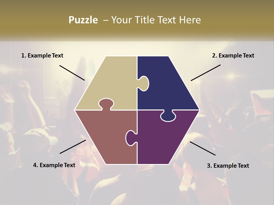 A Crowd Of People At A Concert With Their Hands Up PowerPoint Template