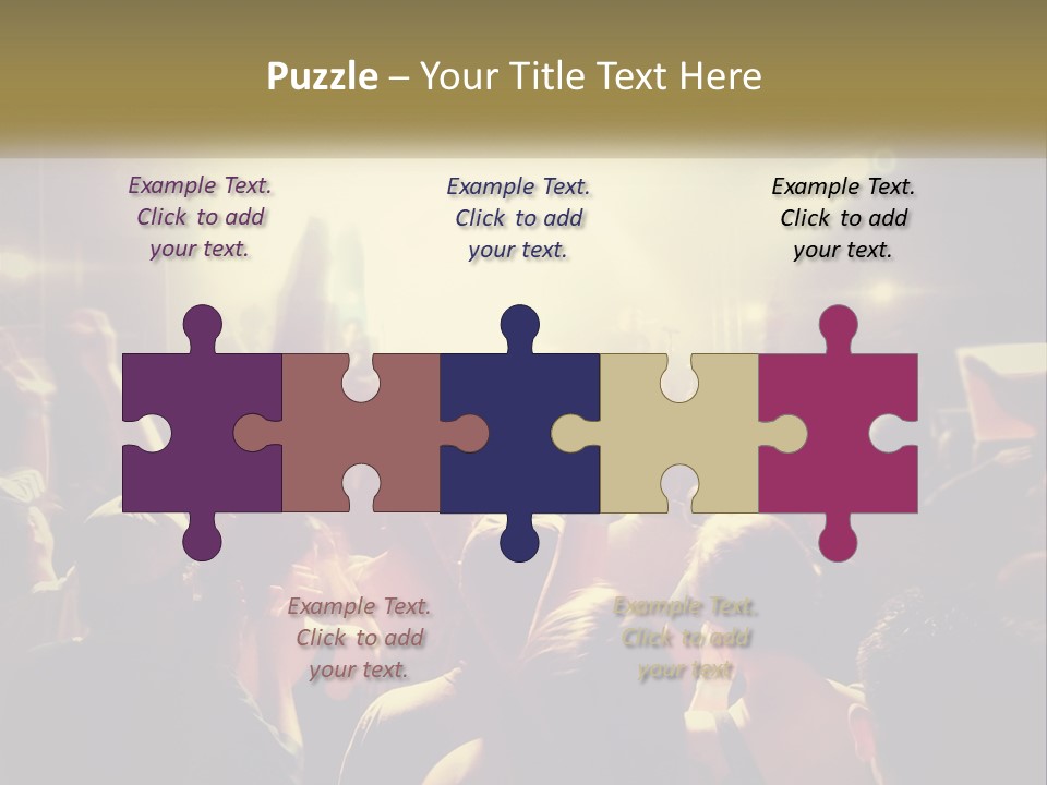 A Crowd Of People At A Concert With Their Hands Up PowerPoint Template