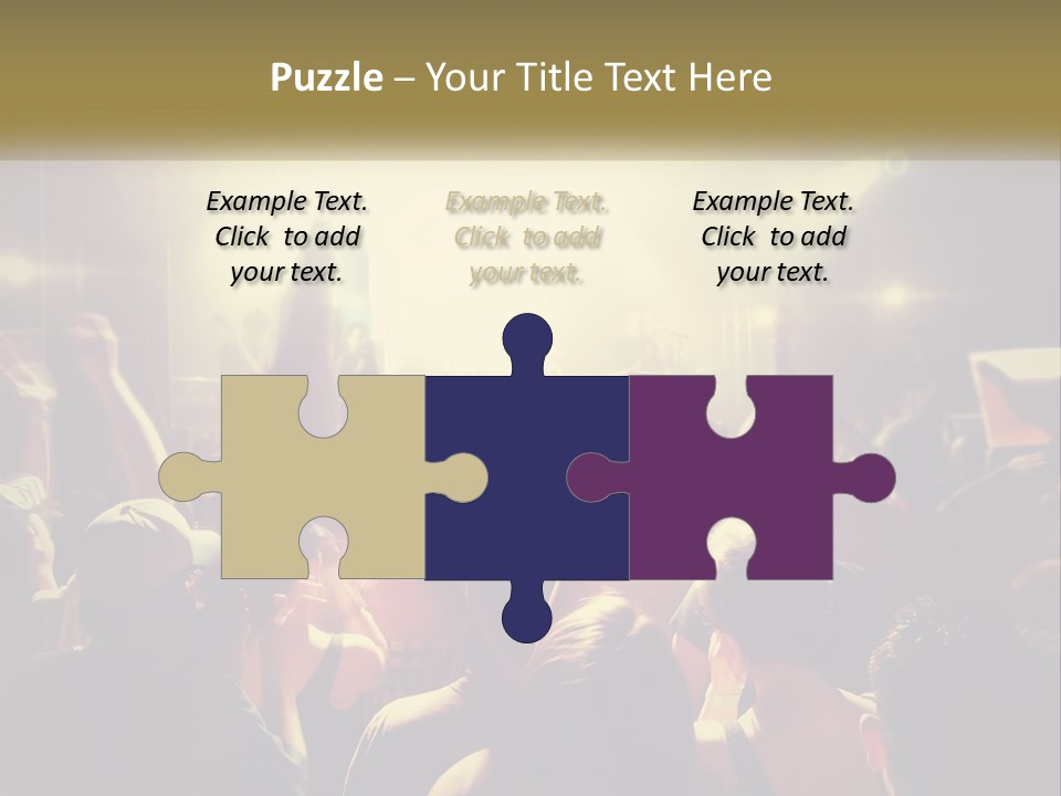 A Crowd Of People At A Concert With Their Hands Up PowerPoint Template