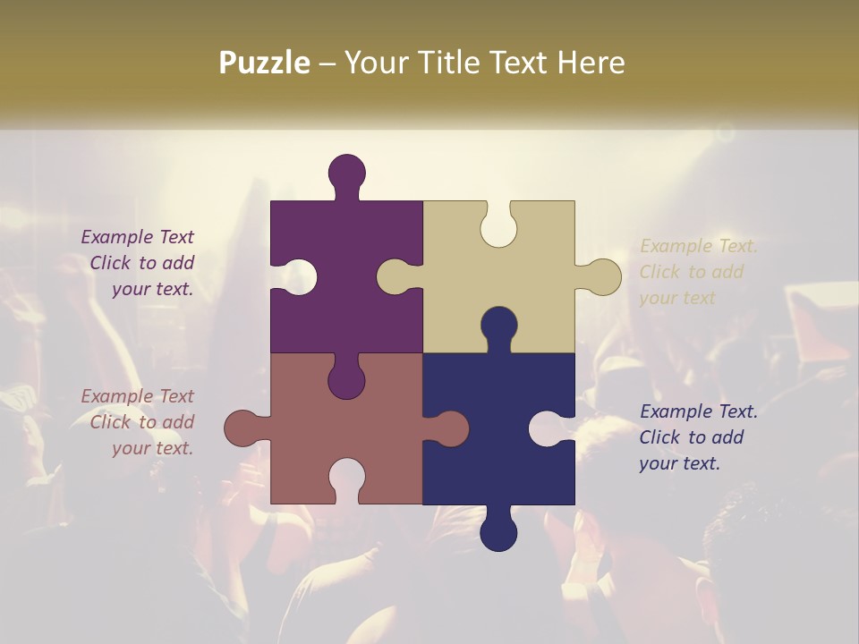 A Crowd Of People At A Concert With Their Hands Up PowerPoint Template