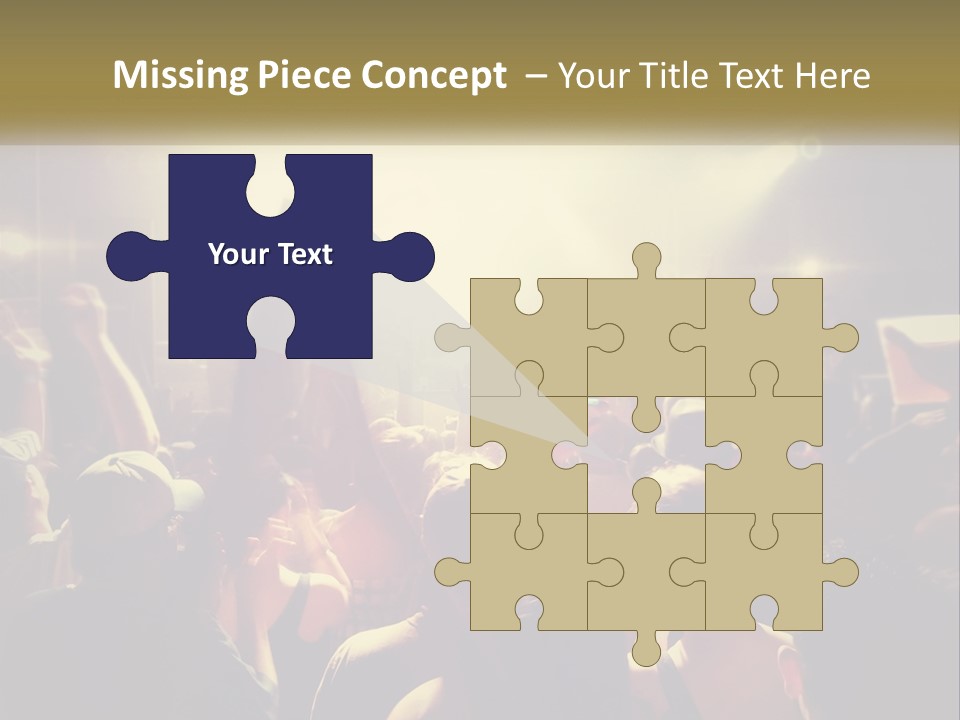 A Crowd Of People At A Concert With Their Hands Up PowerPoint Template