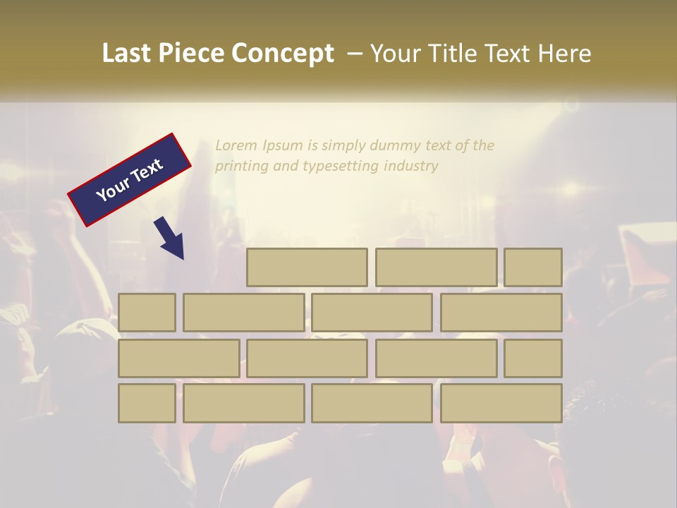 A Crowd Of People At A Concert With Their Hands Up PowerPoint Template