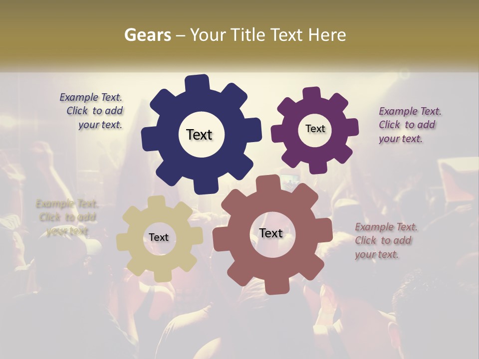 A Crowd Of People At A Concert With Their Hands Up PowerPoint Template