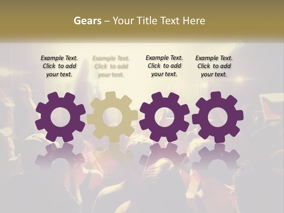 A Crowd Of People At A Concert With Their Hands Up PowerPoint Template