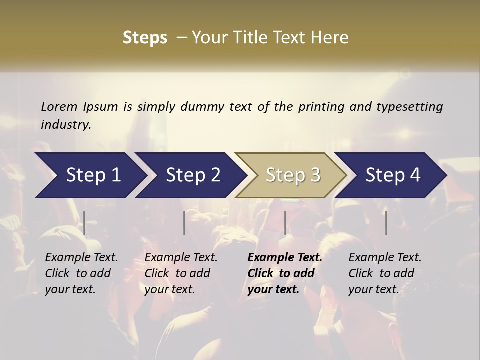 A Crowd Of People At A Concert With Their Hands Up PowerPoint Template