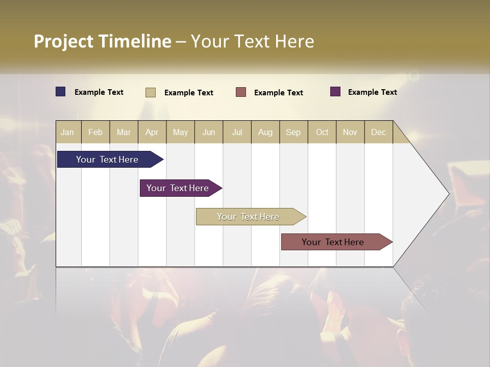 A Crowd Of People At A Concert With Their Hands Up PowerPoint Template