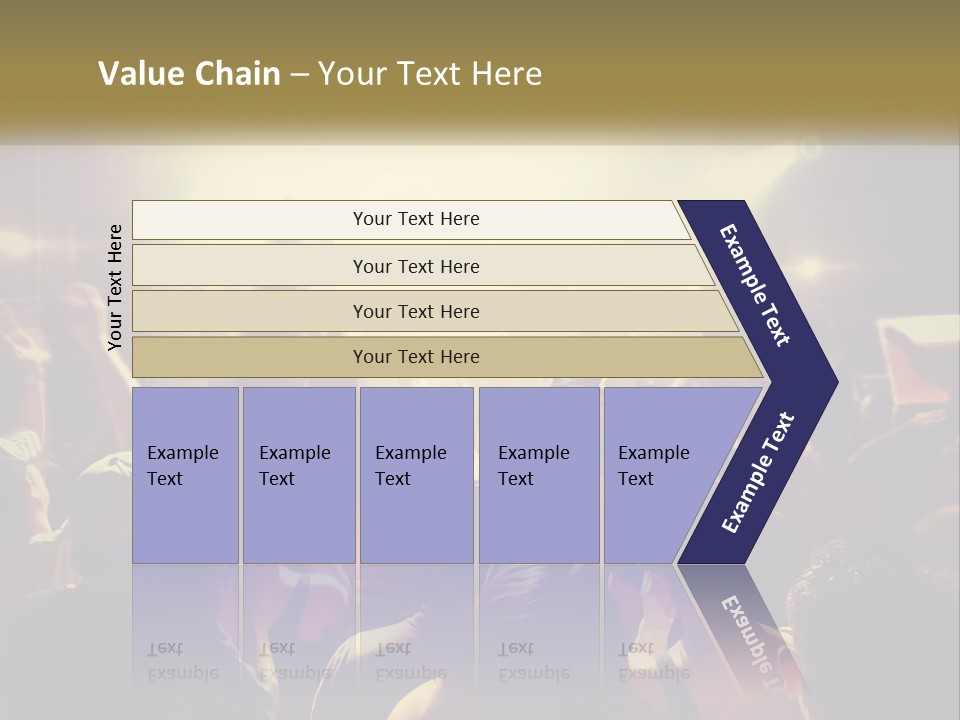 A Crowd Of People At A Concert With Their Hands Up PowerPoint Template