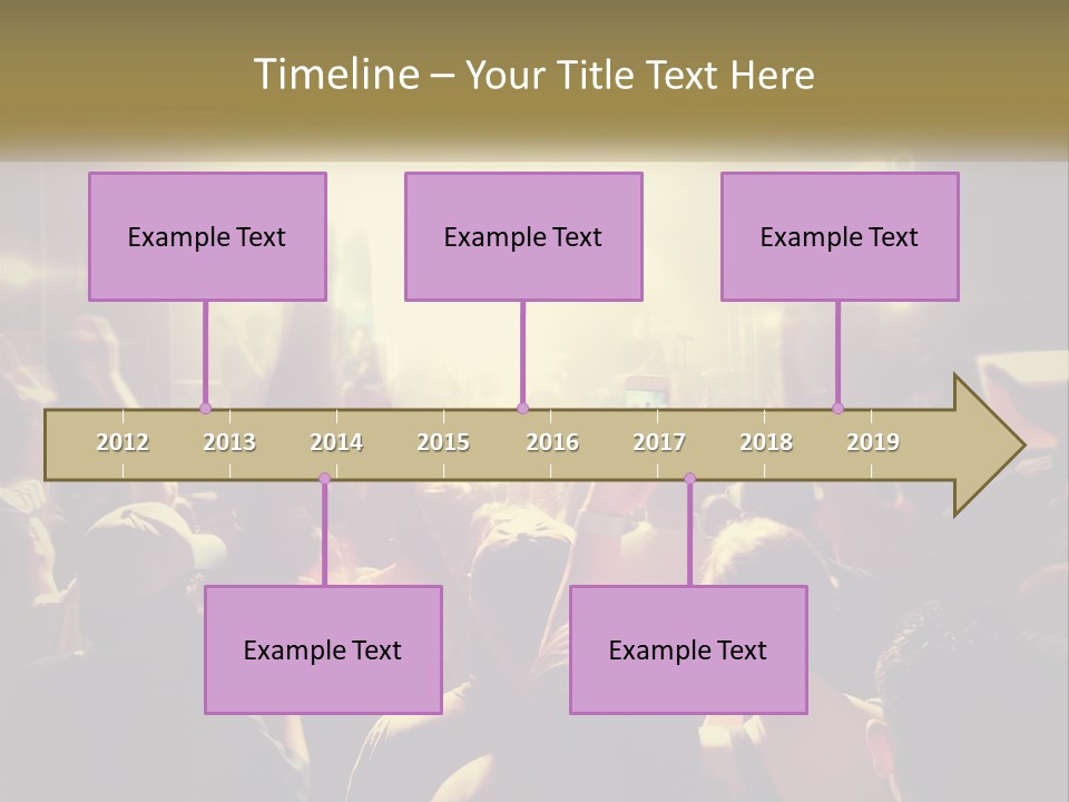 A Crowd Of People At A Concert With Their Hands Up PowerPoint Template