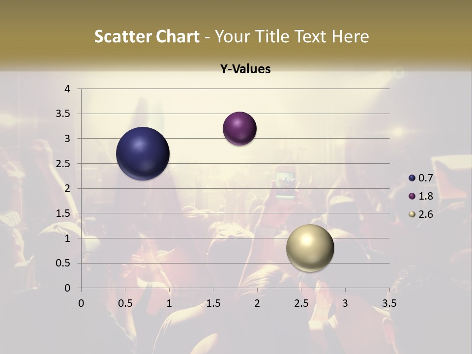 A Crowd Of People At A Concert With Their Hands Up PowerPoint Template