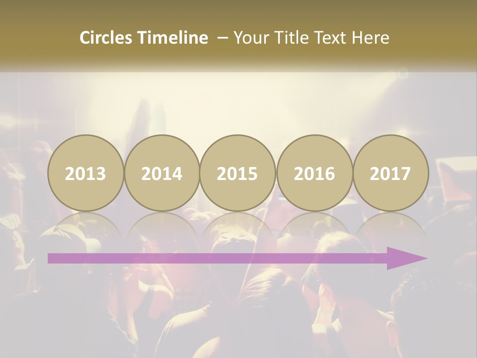 A Crowd Of People At A Concert With Their Hands Up PowerPoint Template