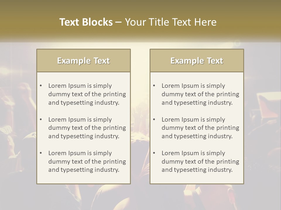 A Crowd Of People At A Concert With Their Hands Up PowerPoint Template