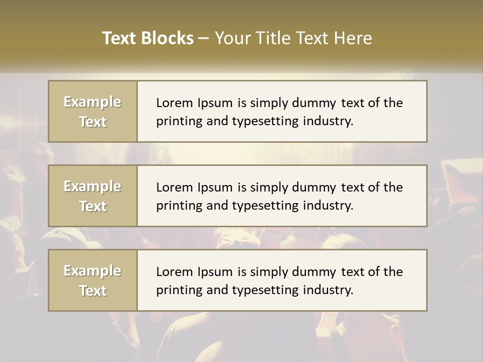 A Crowd Of People At A Concert With Their Hands Up PowerPoint Template