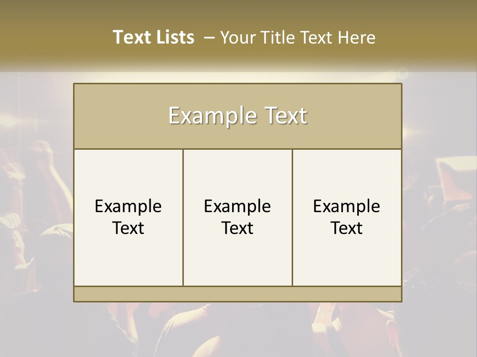 A Crowd Of People At A Concert With Their Hands Up PowerPoint Template
