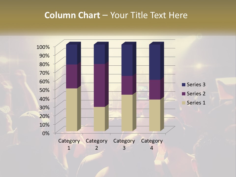 A Crowd Of People At A Concert With Their Hands Up PowerPoint Template