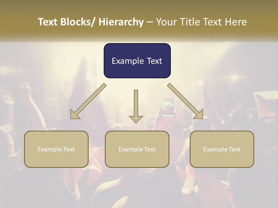A Crowd Of People At A Concert With Their Hands Up PowerPoint Template