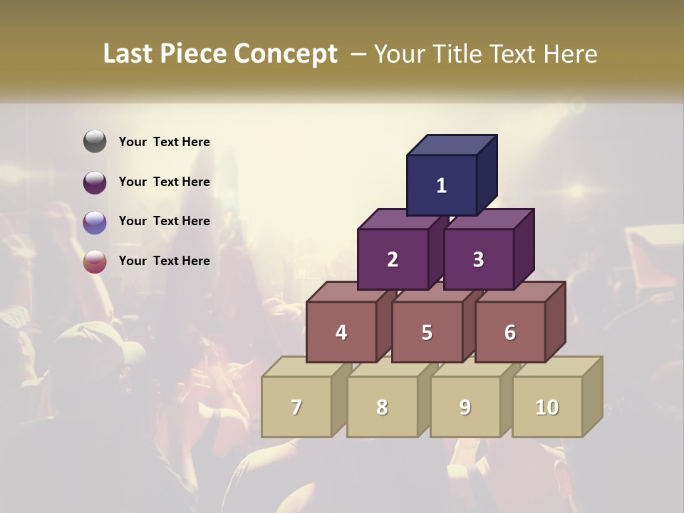 A Crowd Of People At A Concert With Their Hands Up PowerPoint Template