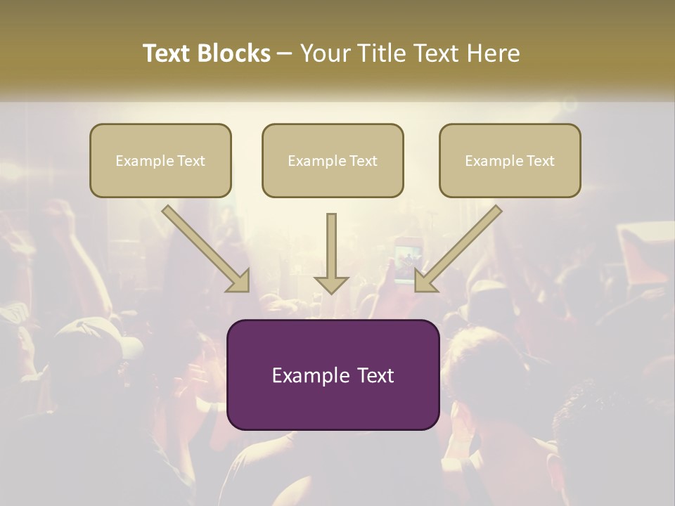A Crowd Of People At A Concert With Their Hands Up PowerPoint Template