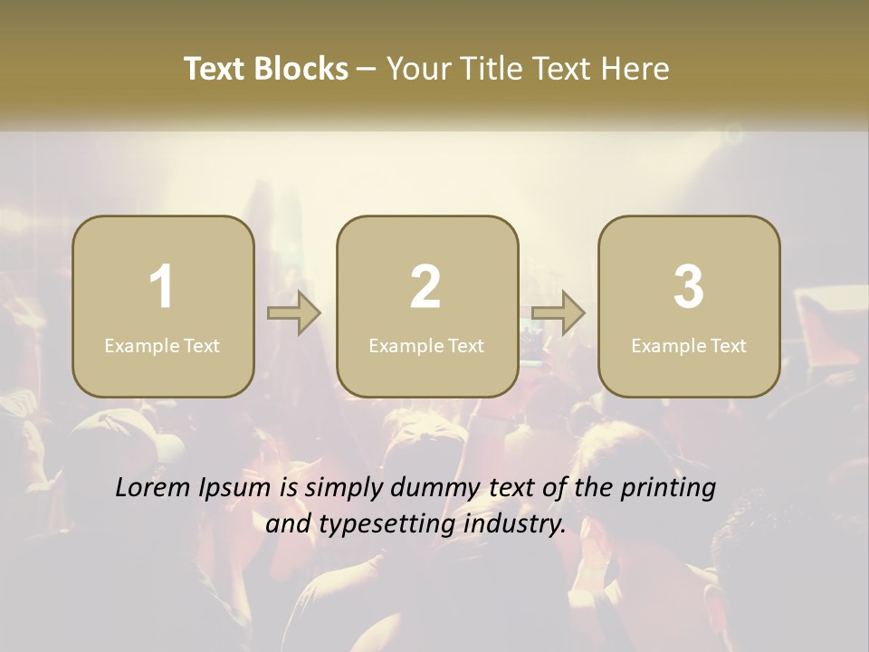 A Crowd Of People At A Concert With Their Hands Up PowerPoint Template