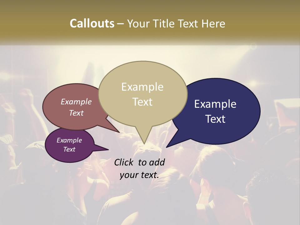 A Crowd Of People At A Concert With Their Hands Up PowerPoint Template