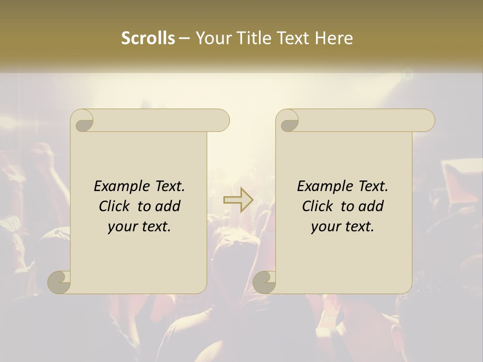 A Crowd Of People At A Concert With Their Hands Up PowerPoint Template