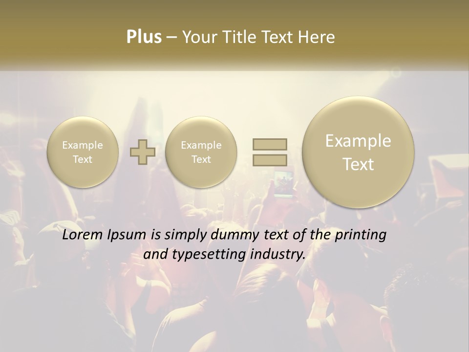 A Crowd Of People At A Concert With Their Hands Up PowerPoint Template