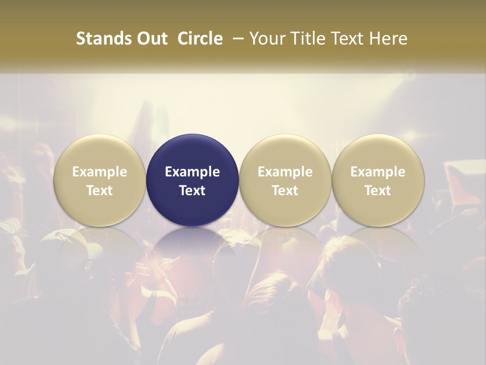 A Crowd Of People At A Concert With Their Hands Up PowerPoint Template