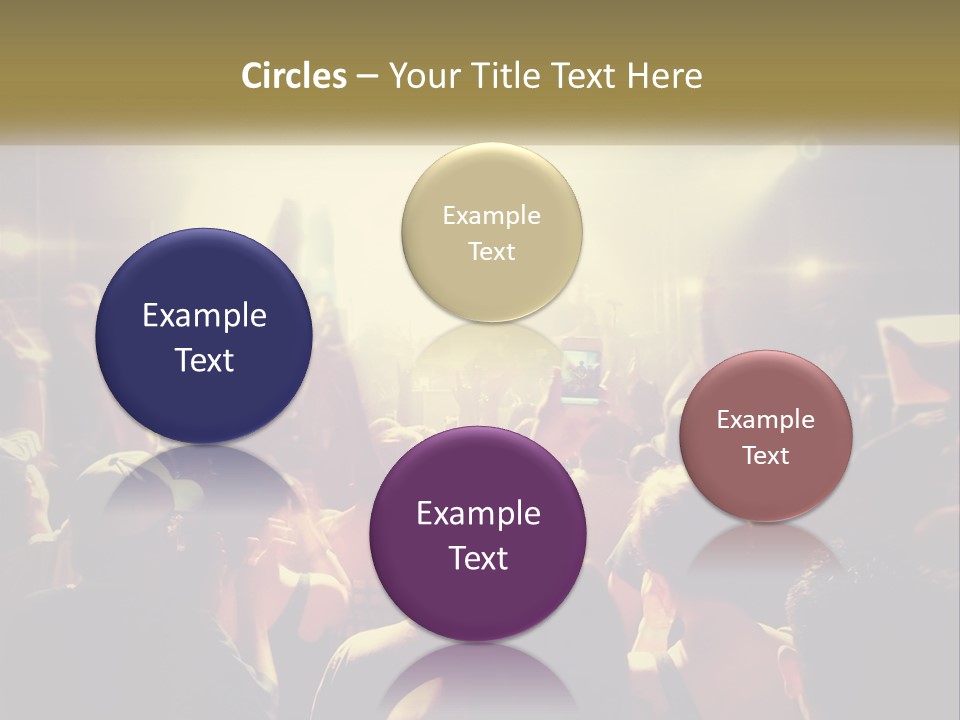 A Crowd Of People At A Concert With Their Hands Up PowerPoint Template