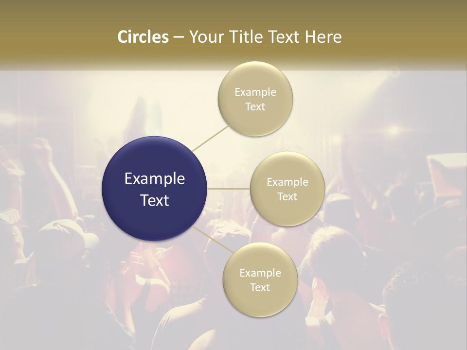 A Crowd Of People At A Concert With Their Hands Up PowerPoint Template