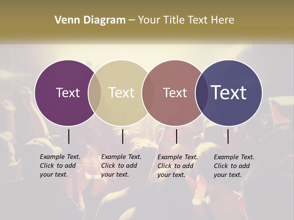 A Crowd Of People At A Concert With Their Hands Up PowerPoint Template