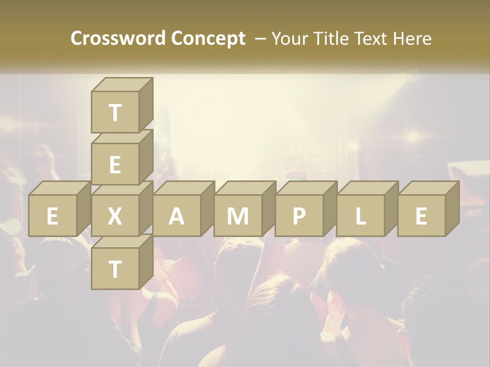 A Crowd Of People At A Concert With Their Hands Up PowerPoint Template