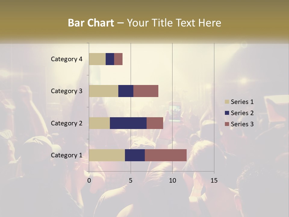 A Crowd Of People At A Concert With Their Hands Up PowerPoint Template
