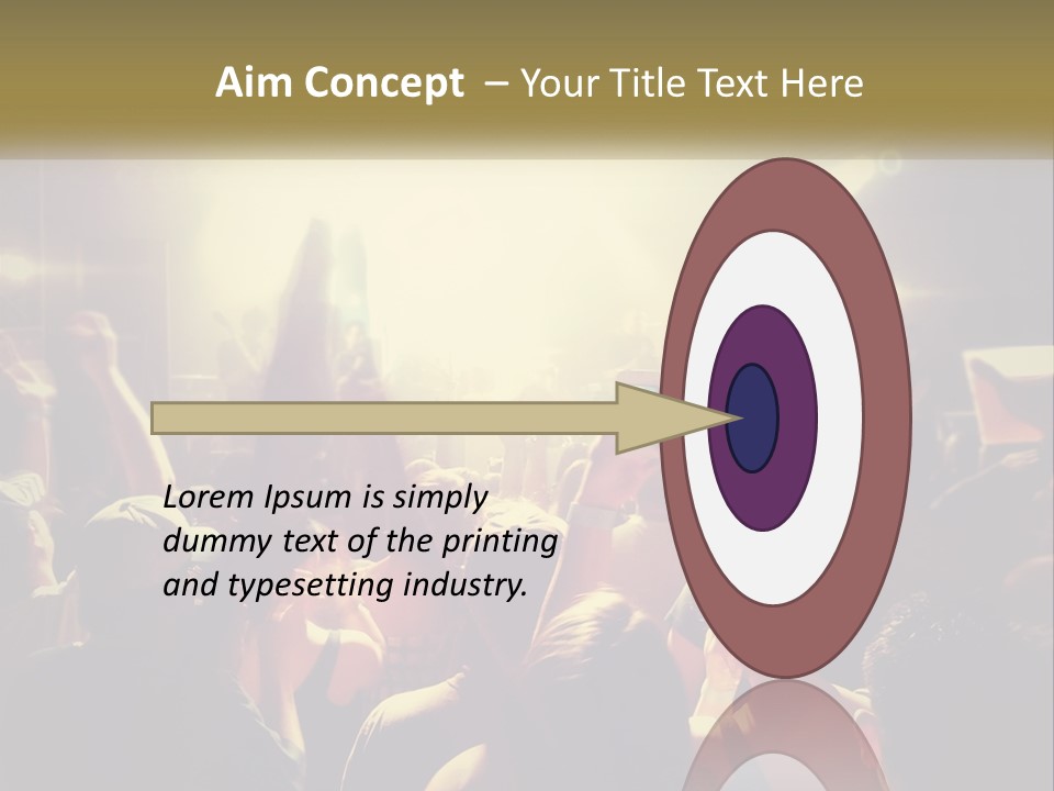 A Crowd Of People At A Concert With Their Hands Up PowerPoint Template