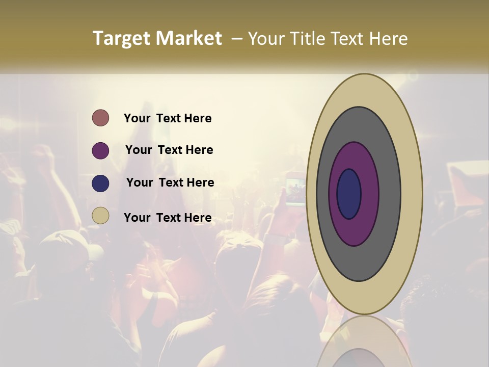 A Crowd Of People At A Concert With Their Hands Up PowerPoint Template