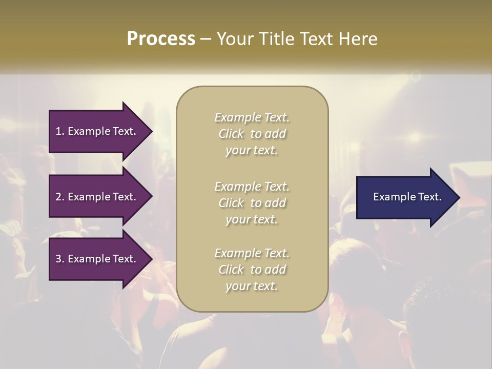 A Crowd Of People At A Concert With Their Hands Up PowerPoint Template