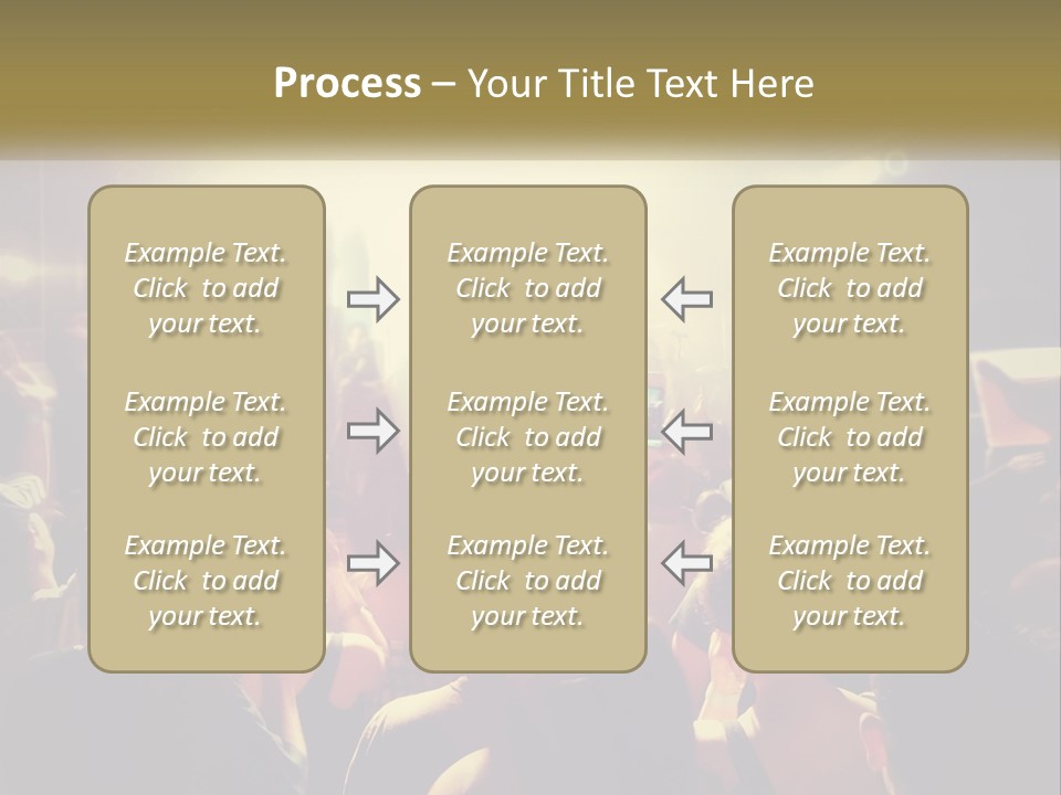 A Crowd Of People At A Concert With Their Hands Up PowerPoint Template