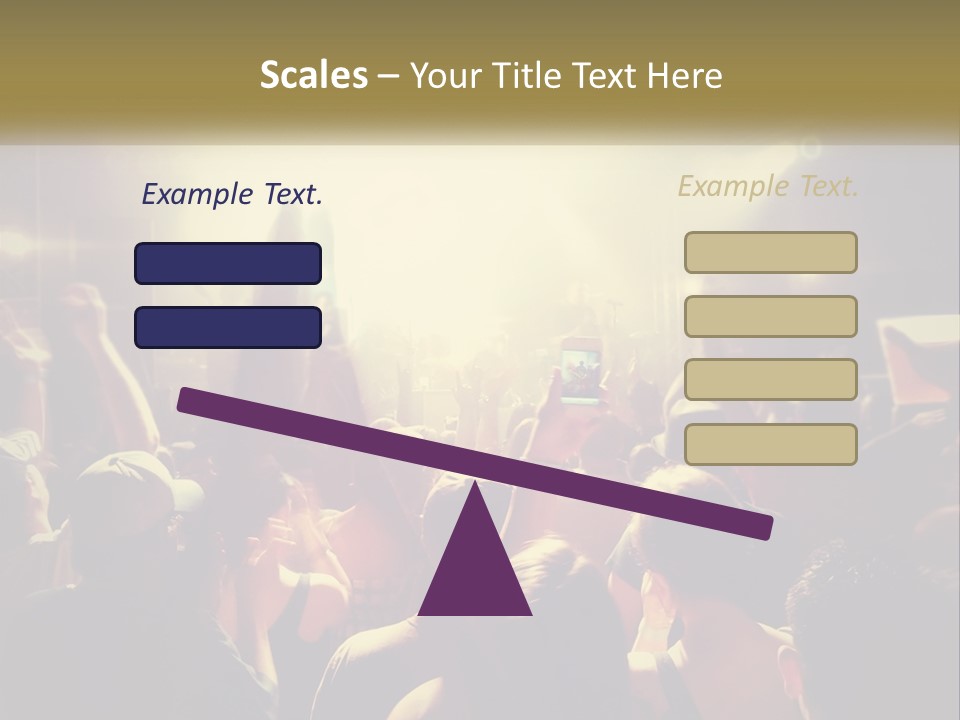 A Crowd Of People At A Concert With Their Hands Up PowerPoint Template