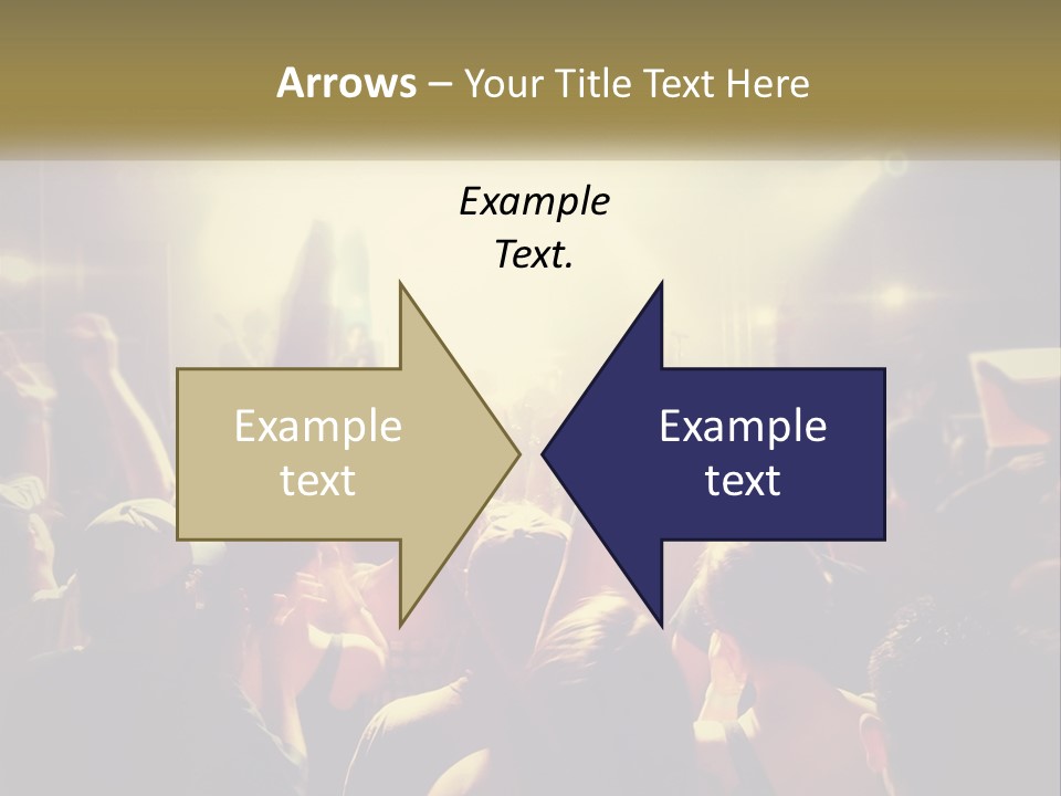 A Crowd Of People At A Concert With Their Hands Up PowerPoint Template