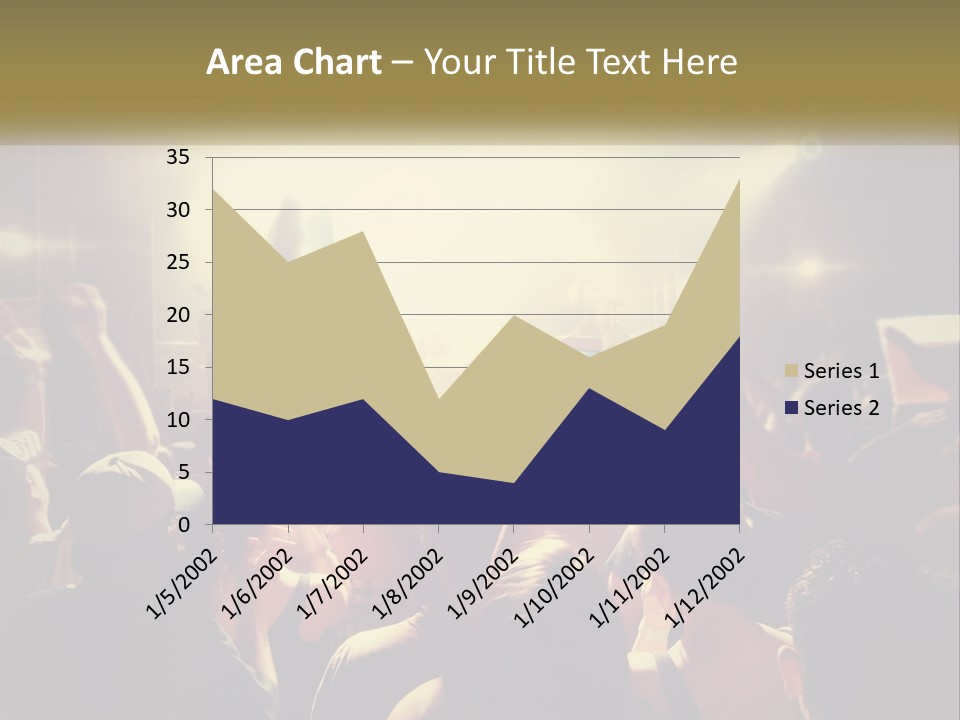 A Crowd Of People At A Concert With Their Hands Up PowerPoint Template