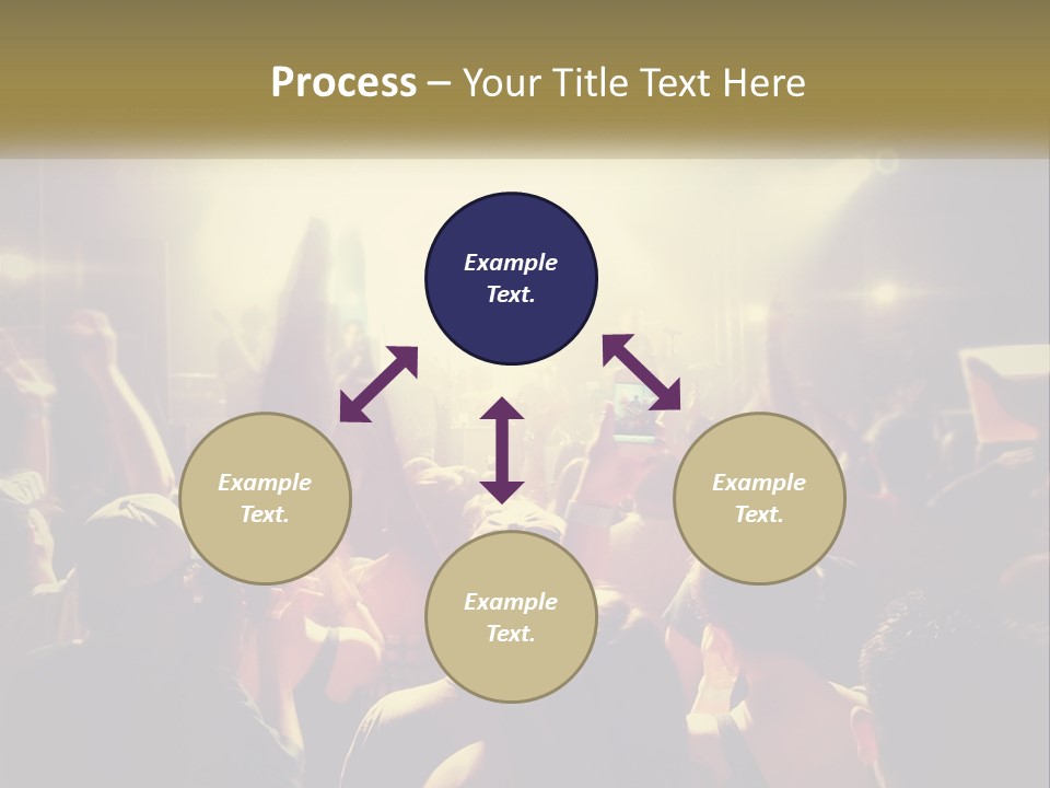 A Crowd Of People At A Concert With Their Hands Up PowerPoint Template