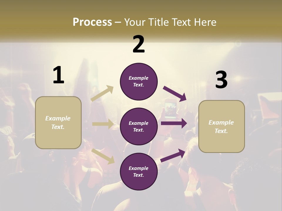 A Crowd Of People At A Concert With Their Hands Up PowerPoint Template