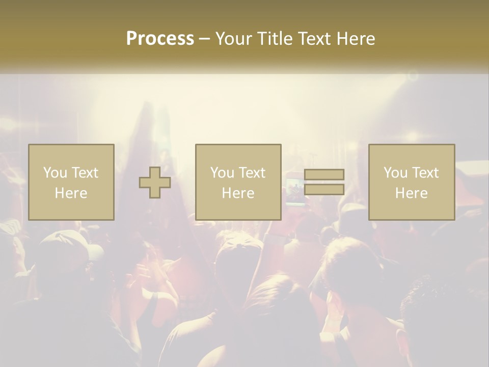 A Crowd Of People At A Concert With Their Hands Up PowerPoint Template