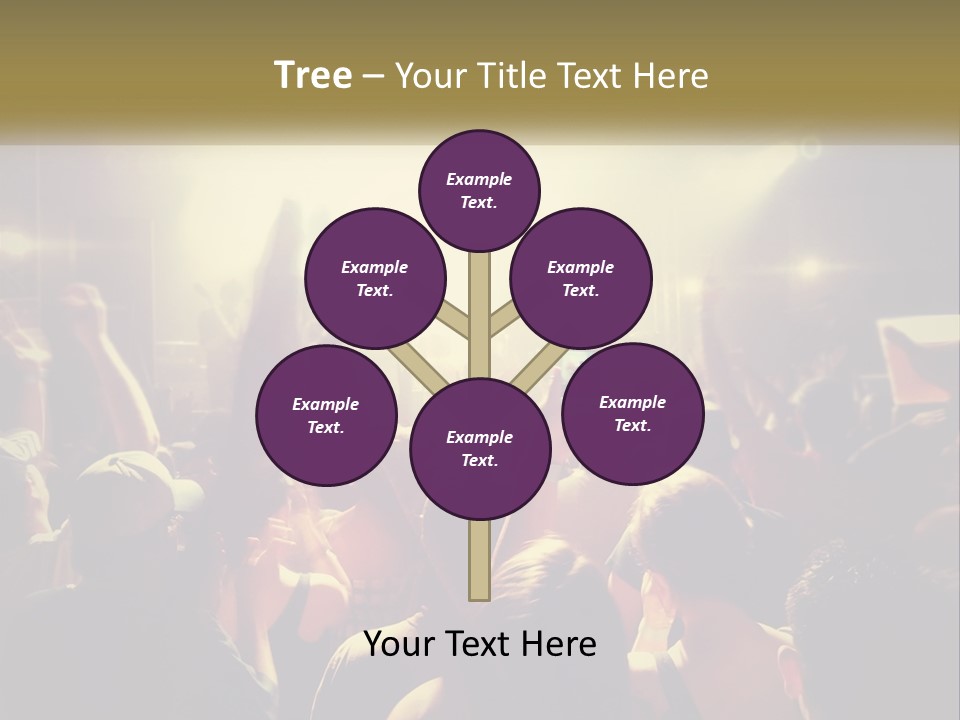 A Crowd Of People At A Concert With Their Hands Up PowerPoint Template