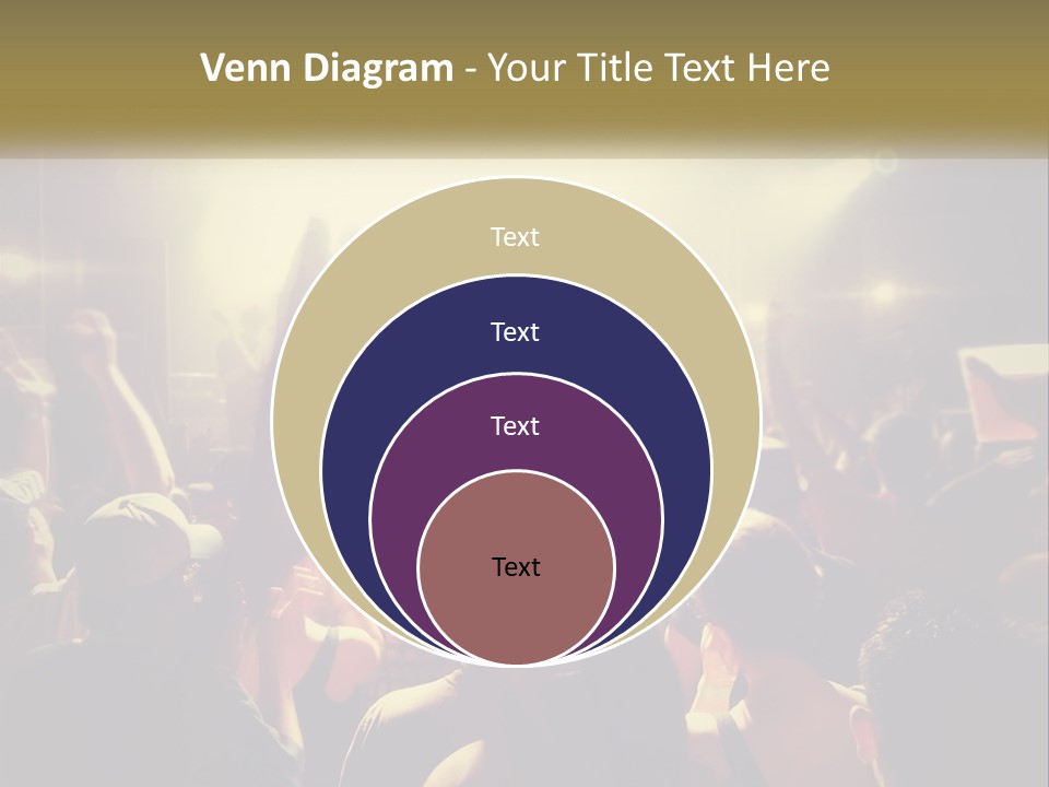 A Crowd Of People At A Concert With Their Hands Up PowerPoint Template