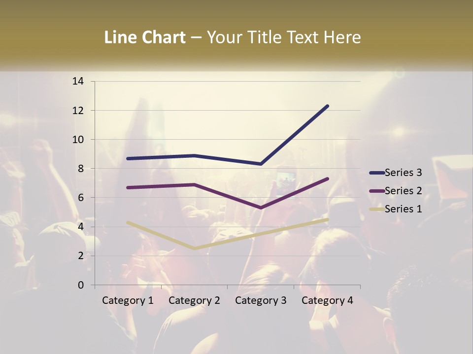 A Crowd Of People At A Concert With Their Hands Up PowerPoint Template