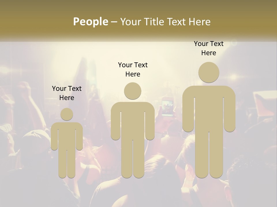 A Crowd Of People At A Concert With Their Hands Up PowerPoint Template