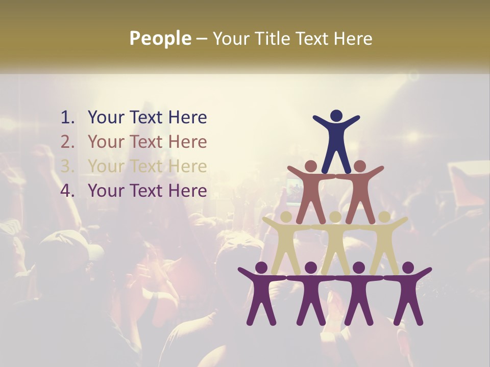 A Crowd Of People At A Concert With Their Hands Up PowerPoint Template