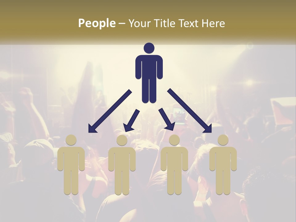 A Crowd Of People At A Concert With Their Hands Up PowerPoint Template