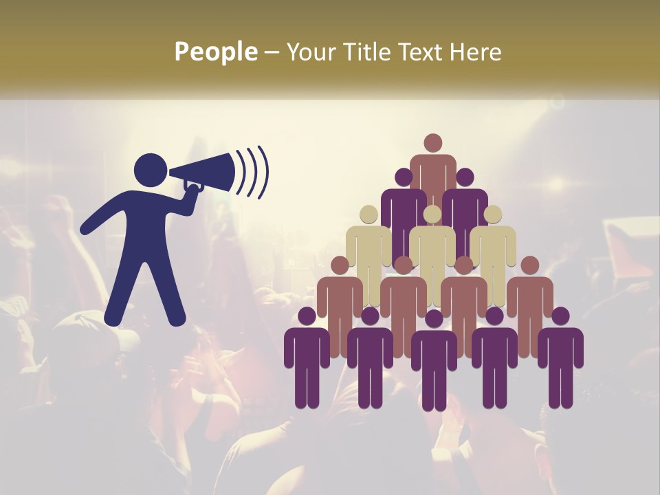A Crowd Of People At A Concert With Their Hands Up PowerPoint Template